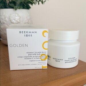 Beekman 1802 Golden Goat Milk Body Cream — White & Yellow Accents
